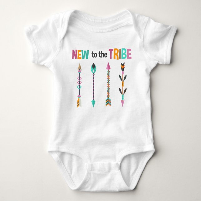 New To The Tribe Native American Arrows Baby Bodysuit (Front)