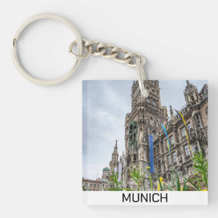 New Town Hall tower in Munich, Germany Keychain