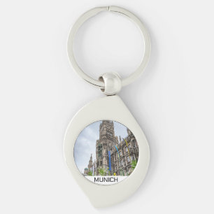 New Town Hall tower in Munich, Germany Keychain