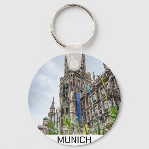 New Town Hall tower in Munich, Germany Keychain