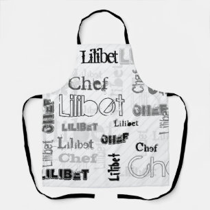 NEW! Trendy Named CHEF Wordcloud Urban Chic Apron