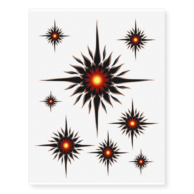 New Tribal Star Temporary Tattoos (Front)