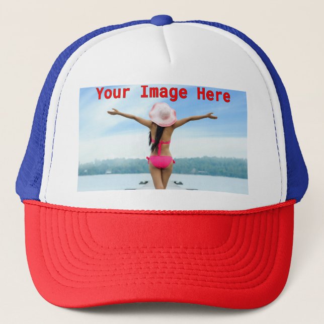NEW! Trucker Hat - Red White Blue - Customize (Front)