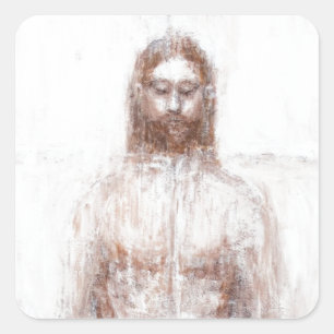 New Turin Shroud (Contemporary Realism Jesus) Square Sticker