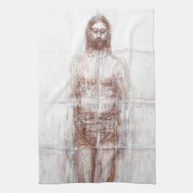 New Turin Shroud (Contemporary Realism Jesus) Towel (Vertical)