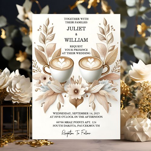 New Tuscan Italian Coffee Sorrento Casual Wedding Invitation