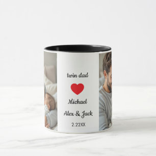 New twin dad custom photo and script mug