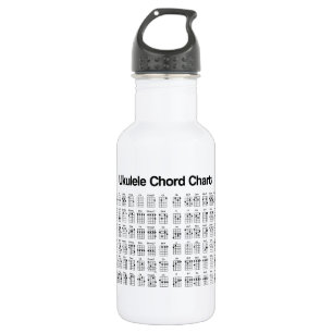NEW UKULELE CHORD CHART CHORDS WATER BOTTLE