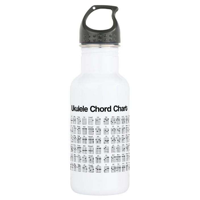 NEW UKULELE CHORD CHART CHORDS WATER BOTTLE