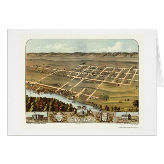 New Ulm, MN Panoramic Map - 1870 Cards (Front Horizontal)