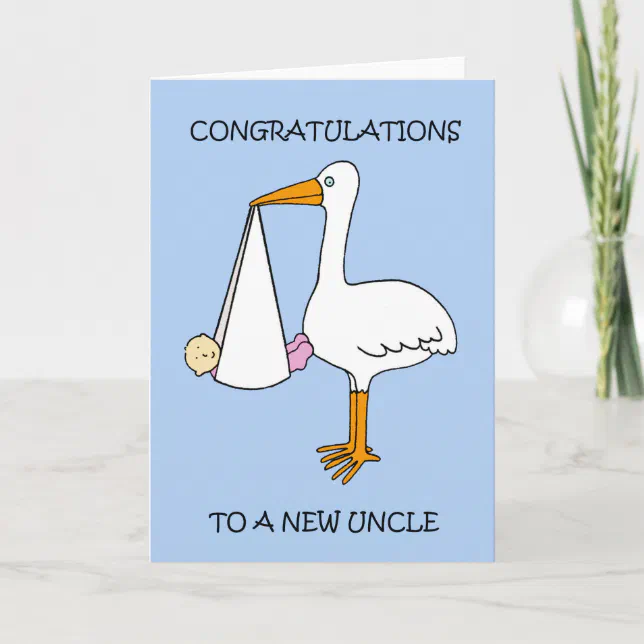 New Uncle Congratulations to a Baby Girl Card | Zazzle