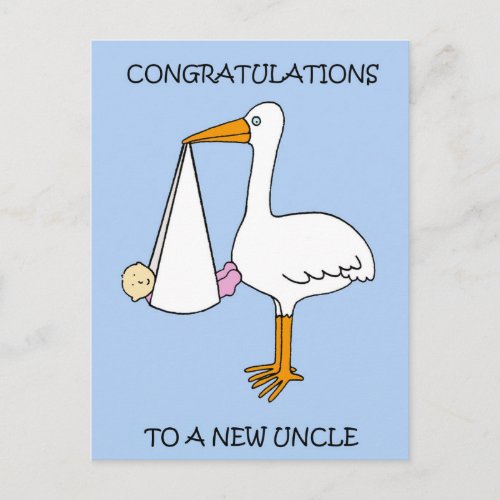 New Uncle Congratulations to a Baby Girl Postcard