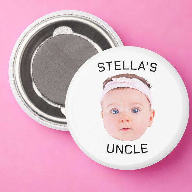 New Uncle Gift, Custom Baby Face Photo Gift Magnet (Creator Uploaded)