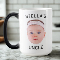 New Uncle Gift Mug, Custom Baby Face Photo Gift