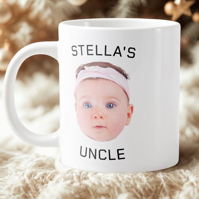 New Uncle Gift Mug, Custom Baby Face Photo Gift Giant Coffee Mug (Creator Uploaded)