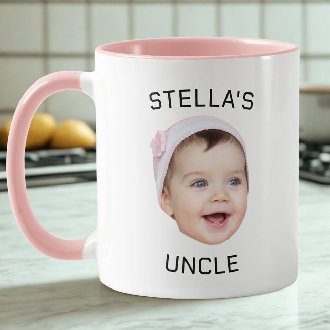 New Uncle Gift Photo, Custom Baby Face Photo Gift Mug (Creator Uploaded)