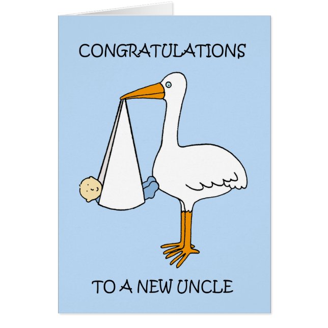New Uncle to Baby Boy Congratulations Cards (Front)