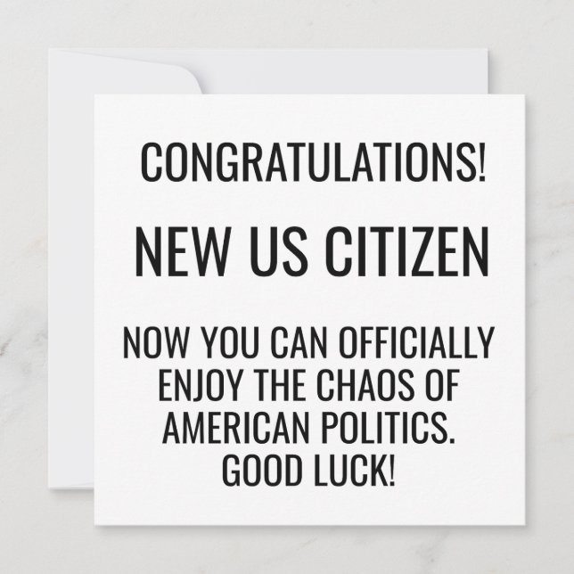 New US American Citizen Naturalization Immigrant Holiday Card (Front)