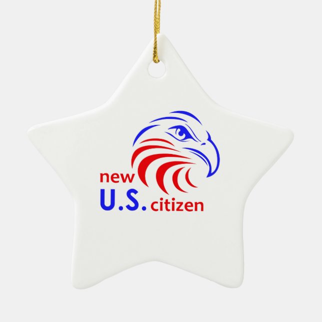 NEW US CITIZEN CERAMIC ORNAMENT (Front)