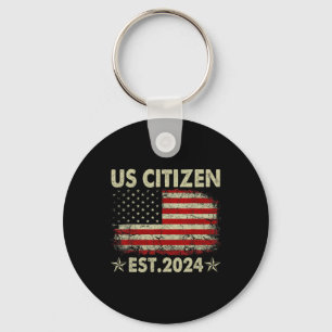 New Us Citizen Est 2024 American Immigrant Citizen Keychain