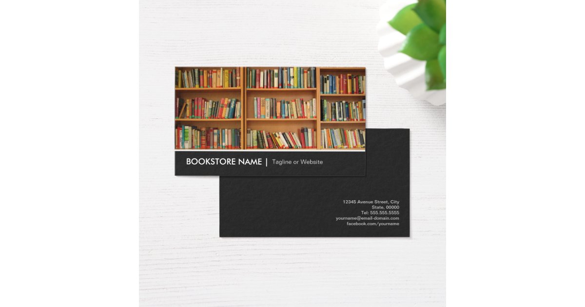 New Used Bookstore Library Book Shelves Picture Business Card Zazzle