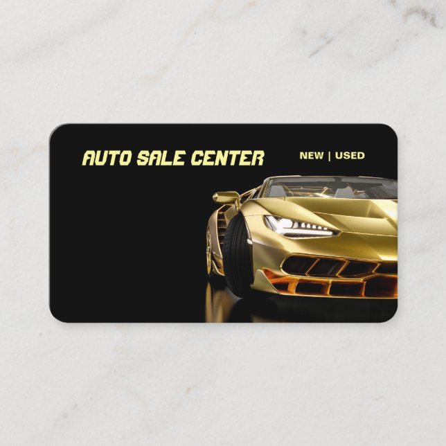 New & Used Car Sales - Auto Sales Double Sided Business Card (Front)