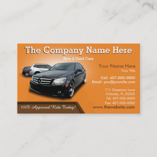 New  Used Car Sales _ Auto Sales Double Sided Business Card