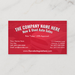 New & Used Car Sales - Auto Sales Double Sided Business Card