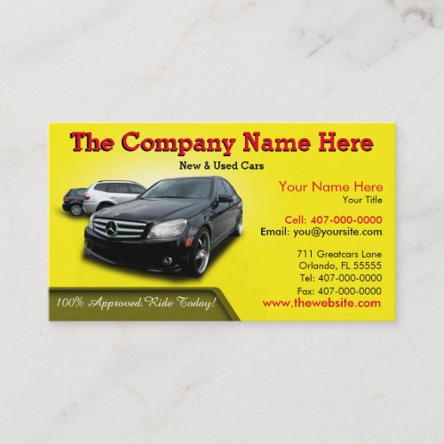 New  Used Car Sales _ Auto Sales Double Sided Business Card