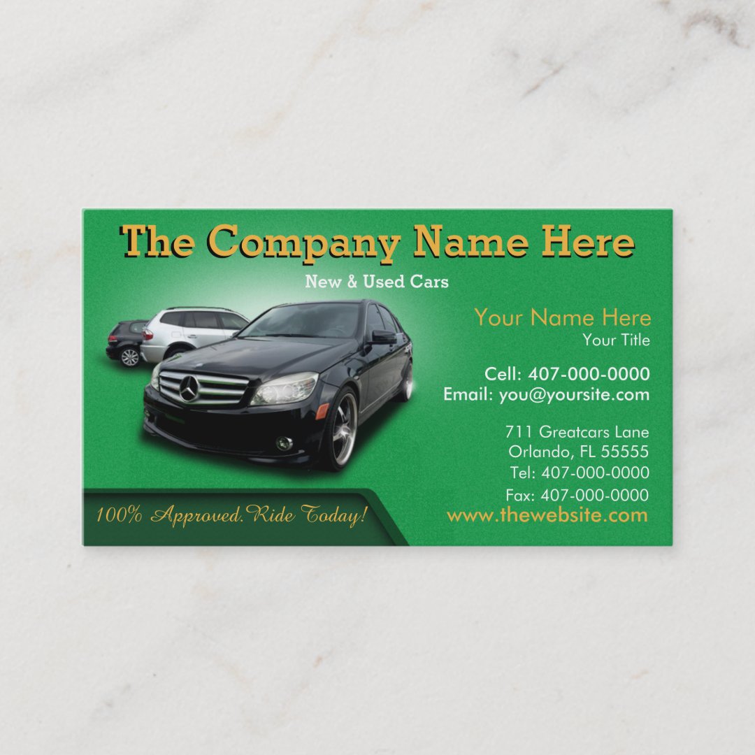 New & Used Car Sales Auto Sales Double Sided Business Card Zazzle