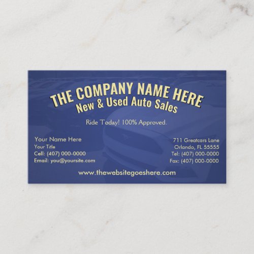 New  Used Car Sales _ Auto Sales Double Sided Business Card