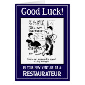 New Venture as a Restaurateur. Good Luck Card (Front)