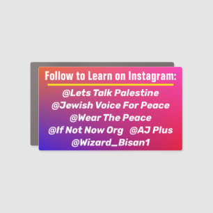 NEW VERSION! Learn More About Palestine Car Magnet
