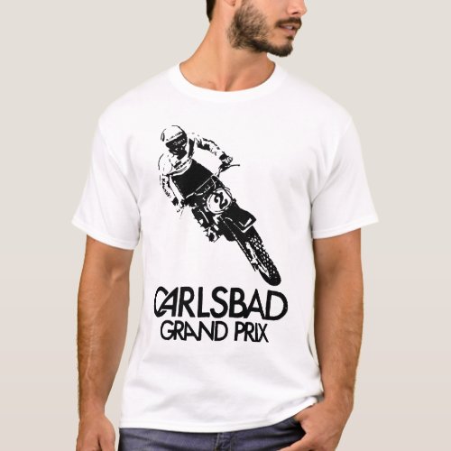 New Vintage Style Carlsbad GP Motocross MX Motorcy T_Shirt