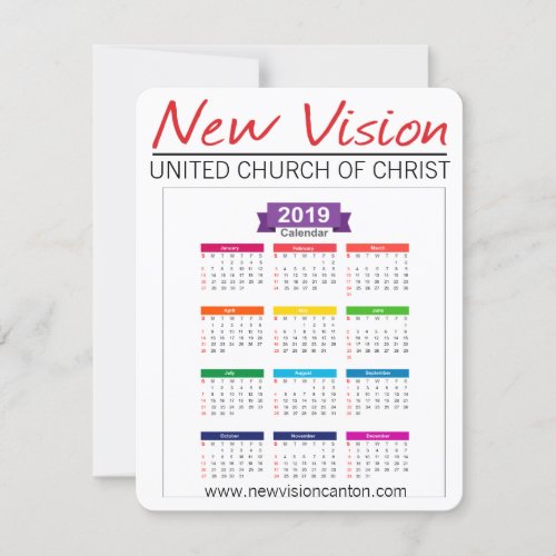 New Vision UCC Calendar 2019 Invitation
