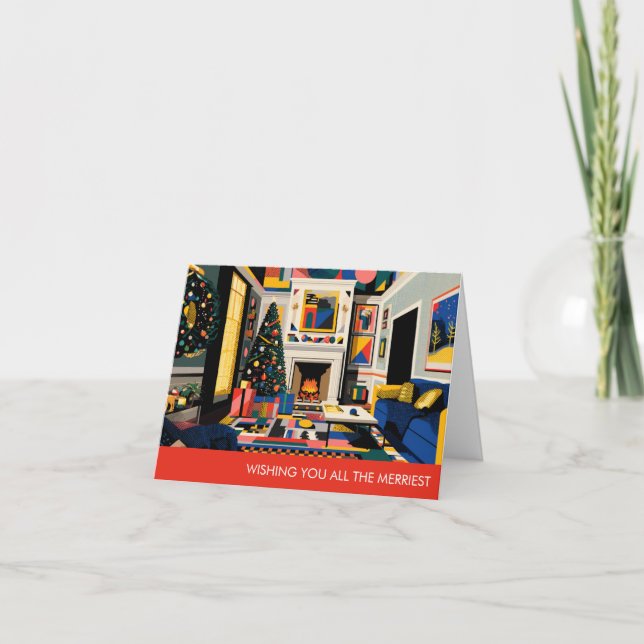 New Wave 1980s Pop Art Christmas Card (Front)