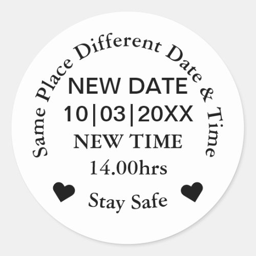 New Wedding Date Simple Classic Round Sticker