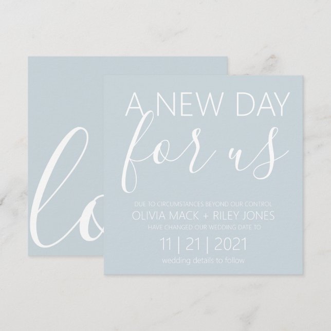 New Wedding Day Wedding Postponement Announcement (Front/Back)