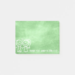New Wedding Favor Thank You Chalkboard Lemon Green Post-it Notes