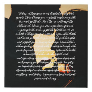 NEW! Wedding Vows Faux Wrapped Canvas Print -10x10