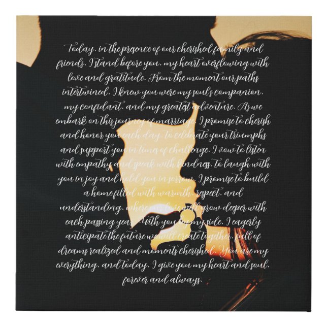 NEW! Wedding Vows Faux Wrapped Canvas Print -10x10 (Front)