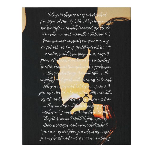NEW! Wedding Vows Faux Wrapped Canvas Print -11x14 (Front)