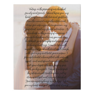 NEW! Wedding Vows Faux Wrapped Canvas Print -11x14