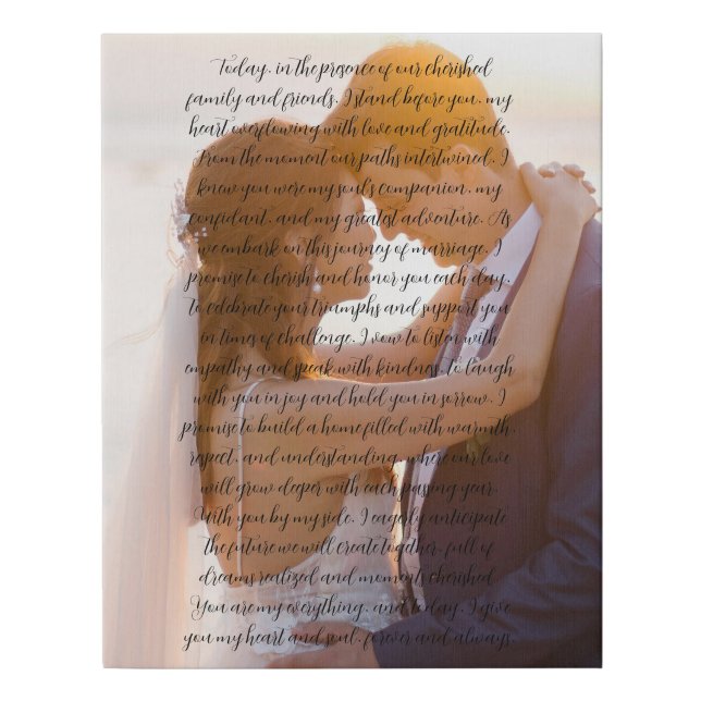 NEW! Wedding Vows Faux Wrapped Canvas Print -11x14 (Front)