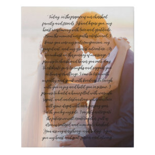 NEW! Wedding Vows Faux Wrapped Canvas Print -16x20