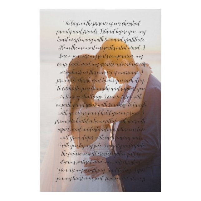 NEW! Wedding Vows Faux Wrapped Canvas Print -24x36 (Front)