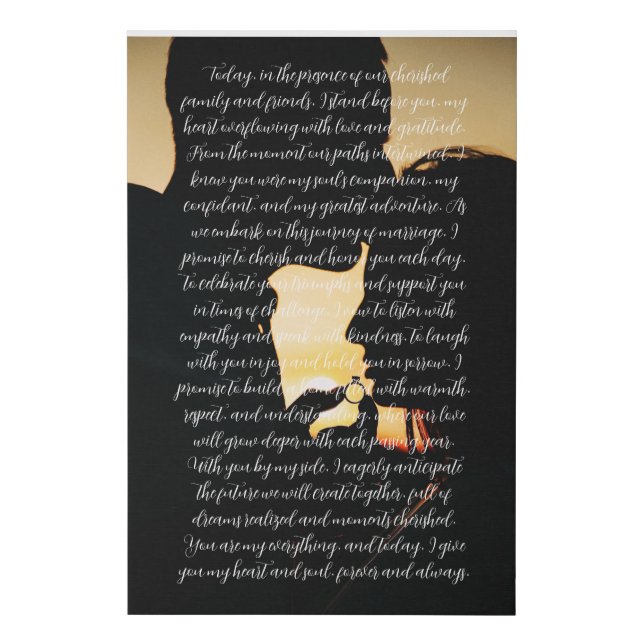NEW! Wedding Vows Faux Wrapped Canvas Print -24x36 (Front)