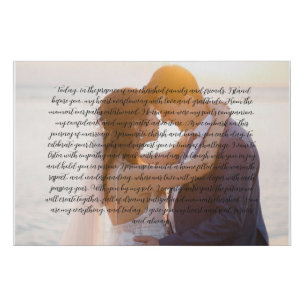 NEW! Wedding Vows Faux Wrapped Canvas Print -36x24