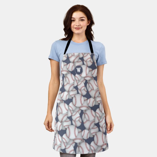 new white baseballs softballs pattern sports gifts apron (Worn)