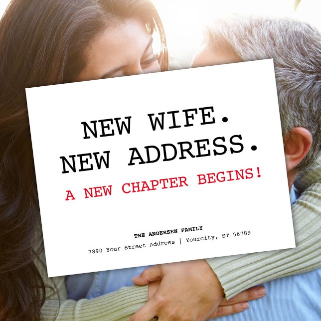 New Wife Address Simple Minimalist Moving Announcement Postcard (New Wife Address Simple Minimalist Moving Announcement Postcard)